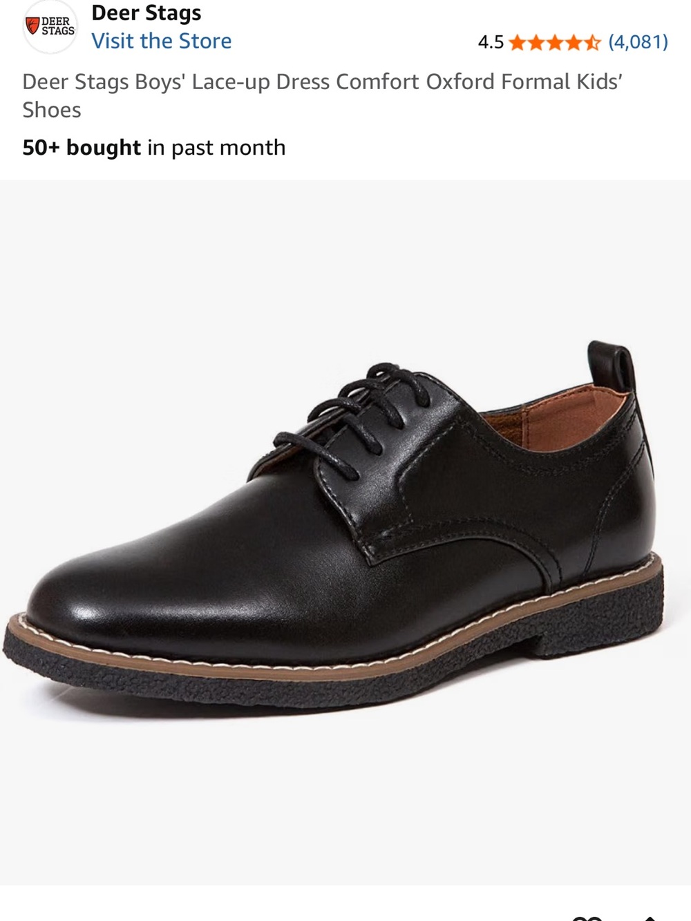 Deer Stags boys Black Lace-Up Oxford Dress Shoes Worn Once